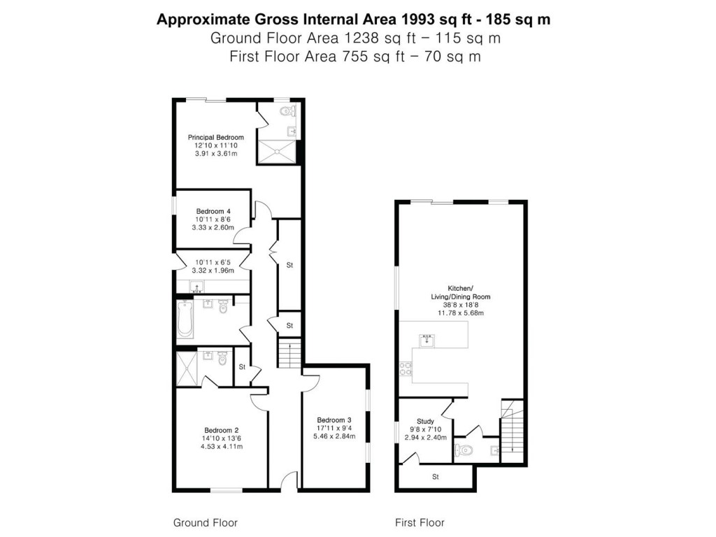 Floorplans For Stable Yard, Lode Fen, Lode