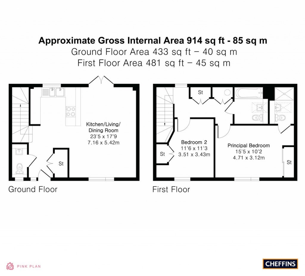 Floorplans For Grey Way, Cambridge
