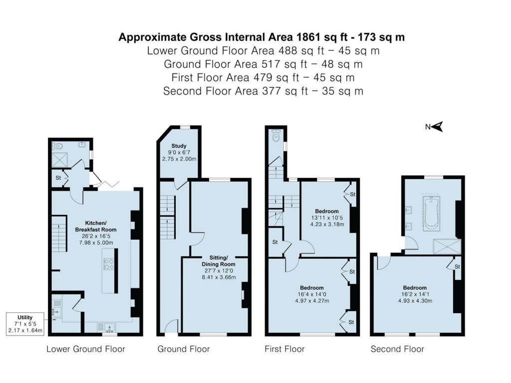 Floorplans For Hazelwood Road, Northampton, NN1