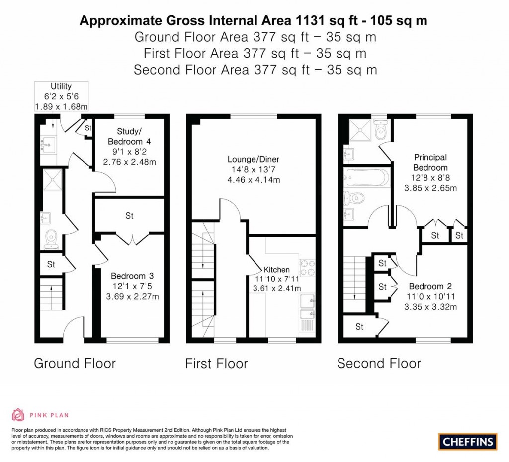 Floorplans For Redshank Close, Soham