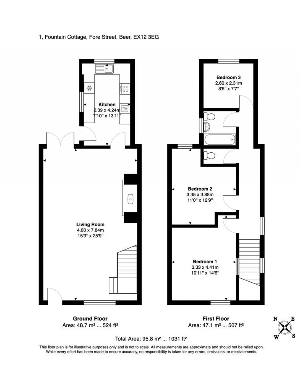 Floorplans For Fore Street, Beer, Seaton