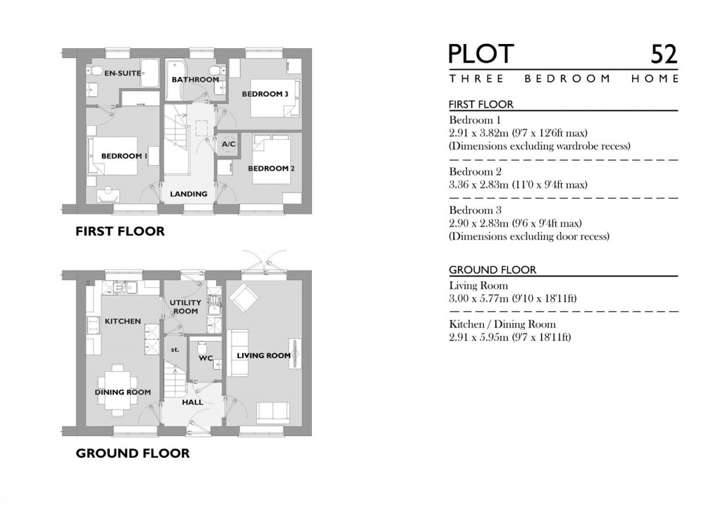 Floorplans For Durbeyfield Park, Marnhull