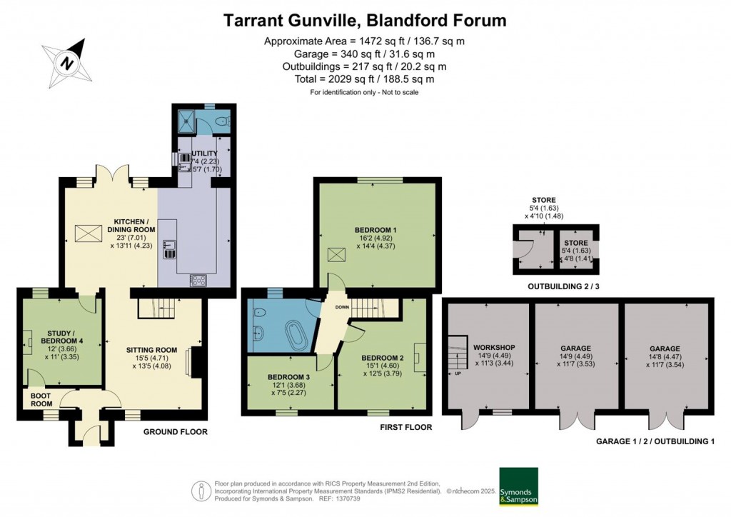 Floorplans For China Lane, Tarrant Gunville, Blandford Forum