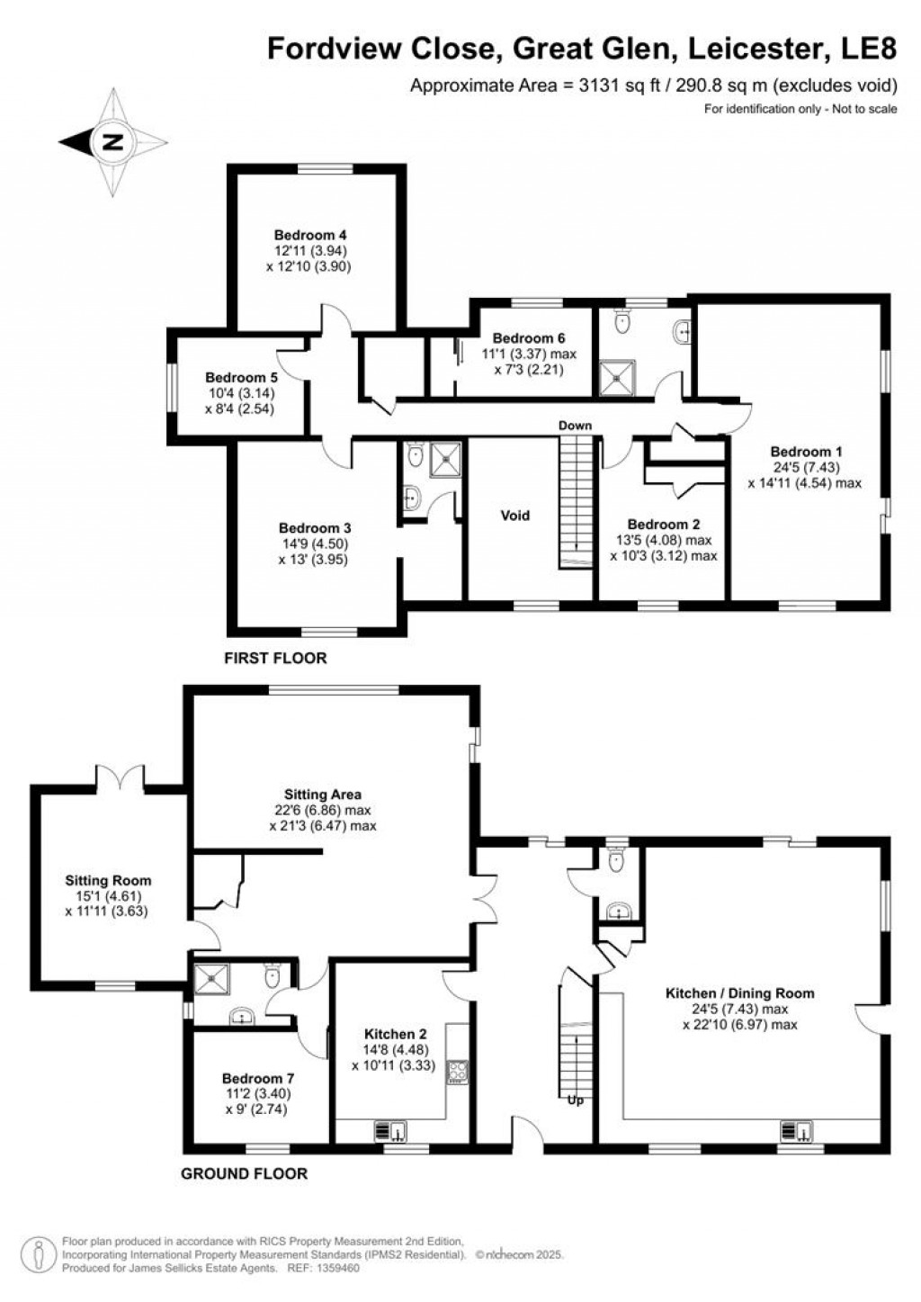 Floorplans For Fordview Close, Great Glen, Leicestershire