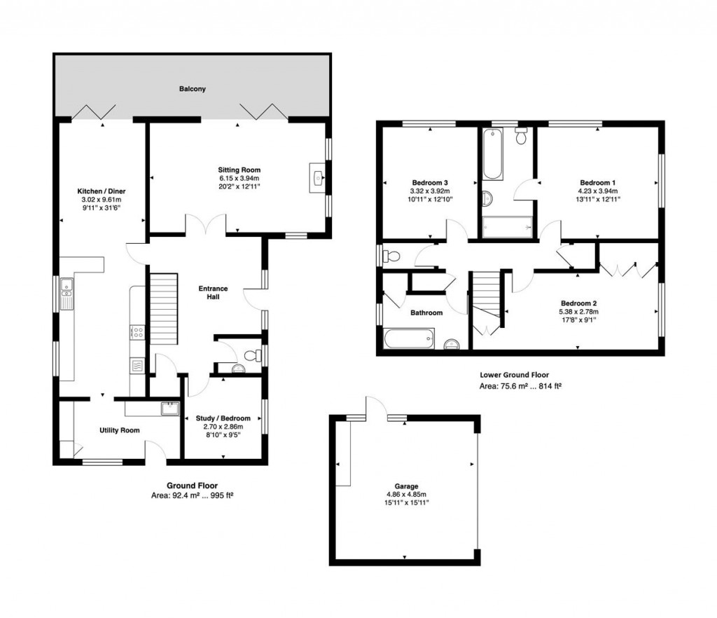 Floorplans For Common Lane, Beer, Seaton
