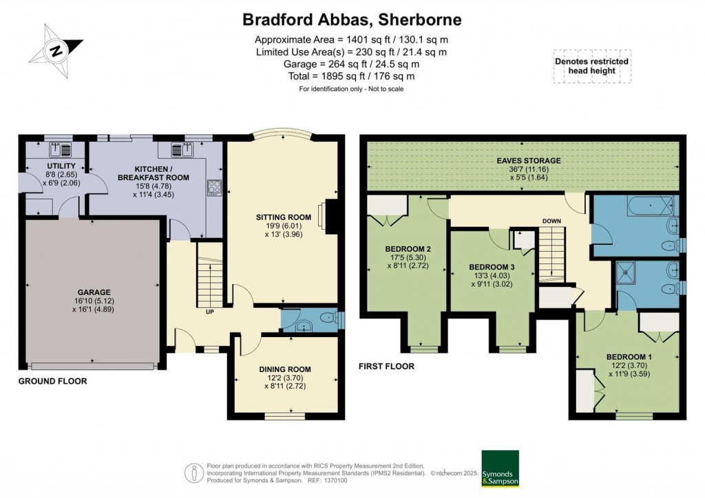 Floorplans For Back Lane, Bradford Abbas, Sherborne