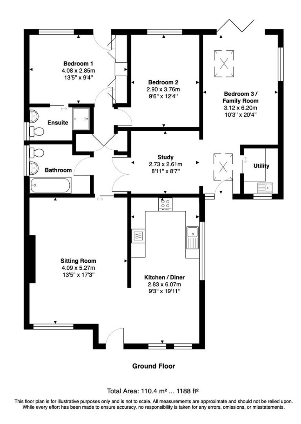 Floorplans For 7 Ferndale Close, Honiton