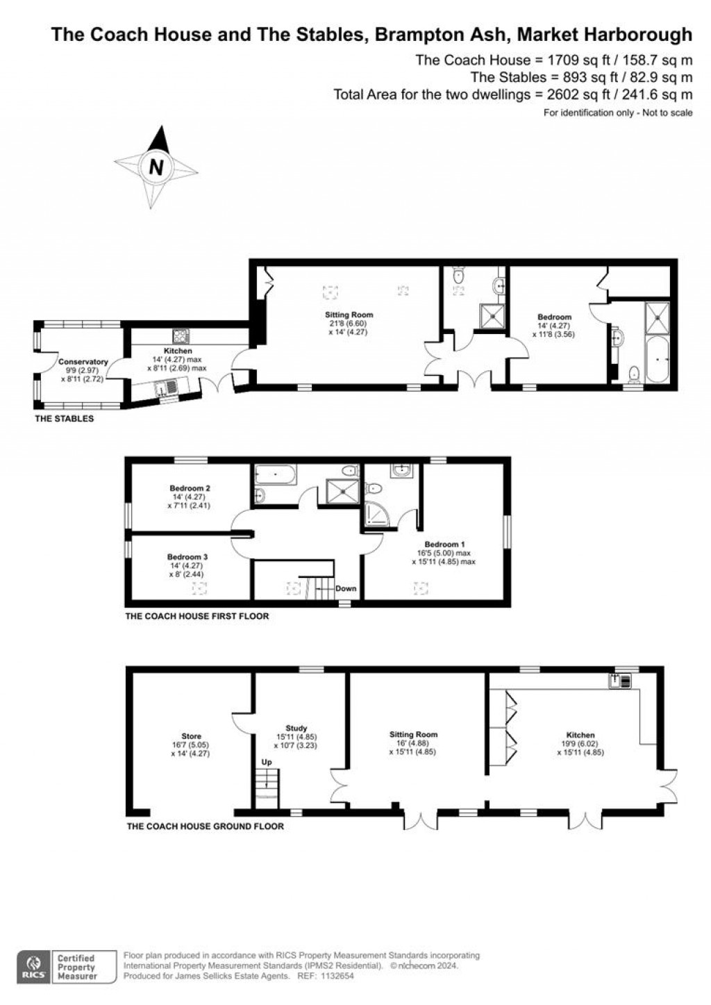 Floorplans For The Coach House & The Stables, Brampton Ash, Market Harborough