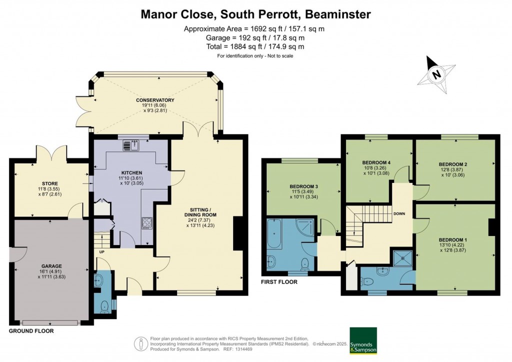 Floorplans For Manor Close, South Perrott, Beaminster