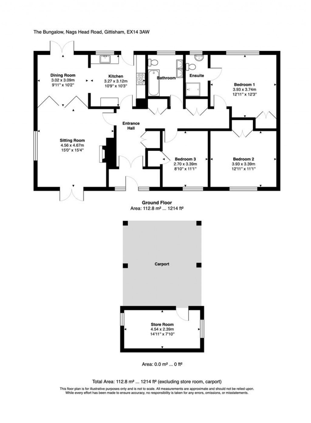 Floorplans For Nags Head Road, Gittisham, Honiton