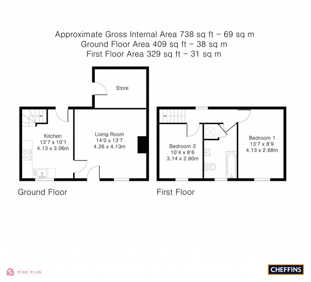 Floorplans For High Street, Little Wilbraham