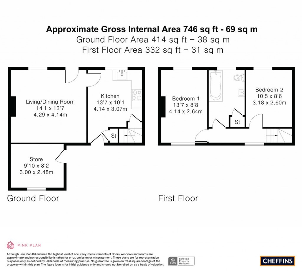 Floorplans For High Street, Little Wilbraham, Cambridge