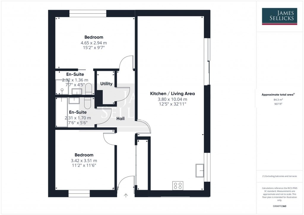 Floorplans For Bungalow 3, Sidings Yard, Kibworth Beauchamp