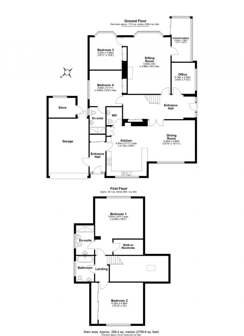 Floorplans For Brakeridge Close, Churston Ferrers