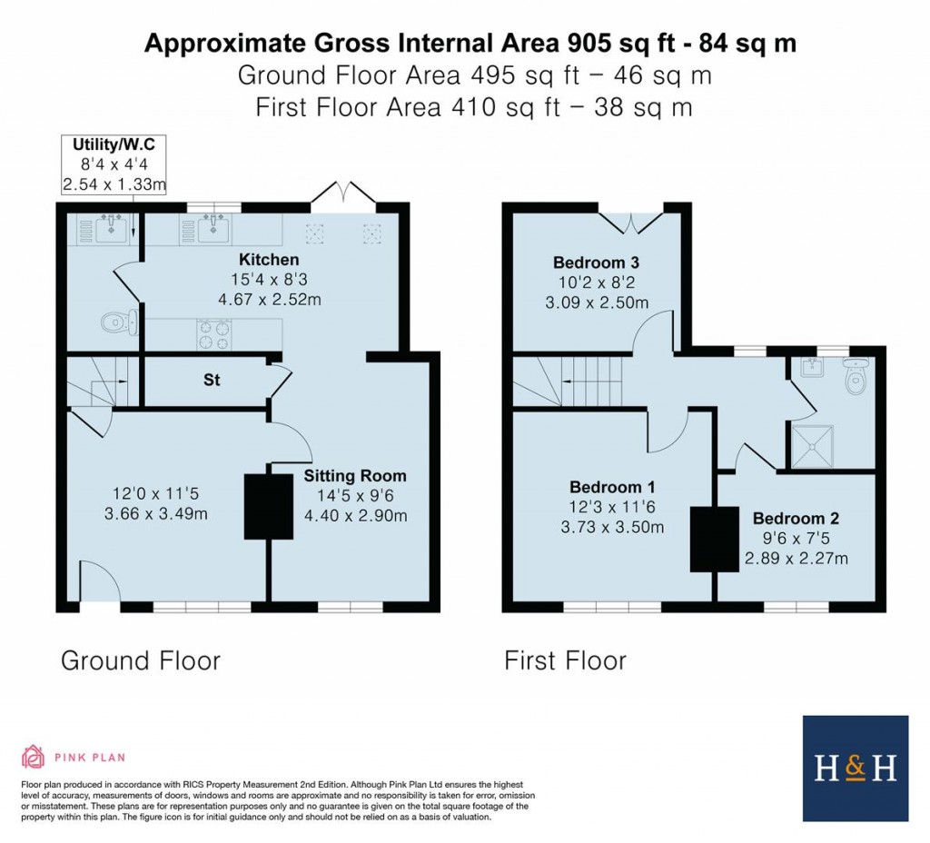 Floorplans For Lutterworth Road, Walcote, LE17