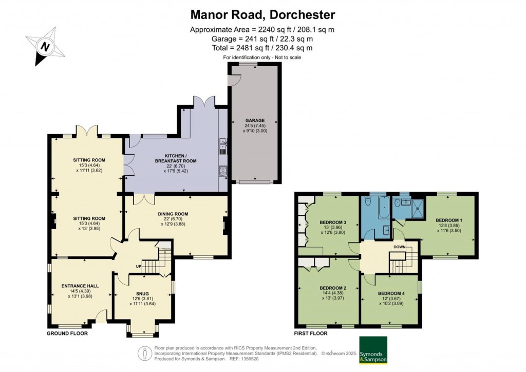Floorplans For Manor Road, Dorchester, Dorset