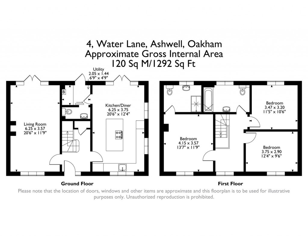 Floorplans For Water Lane, Ashwell, Rutland