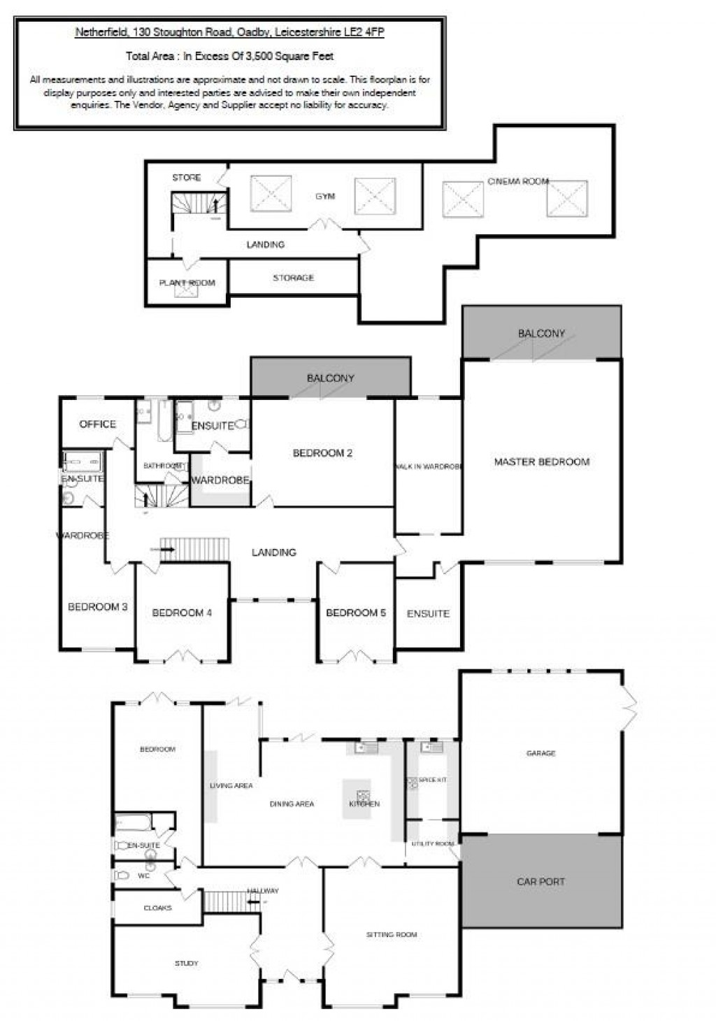 Floorplans For Stoughton Road, Oadby, Leicestershire