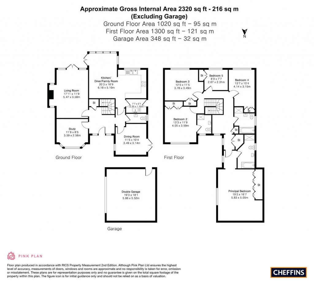 Floorplans For Old Pinewood Way, Papworth Everard, Cambridge