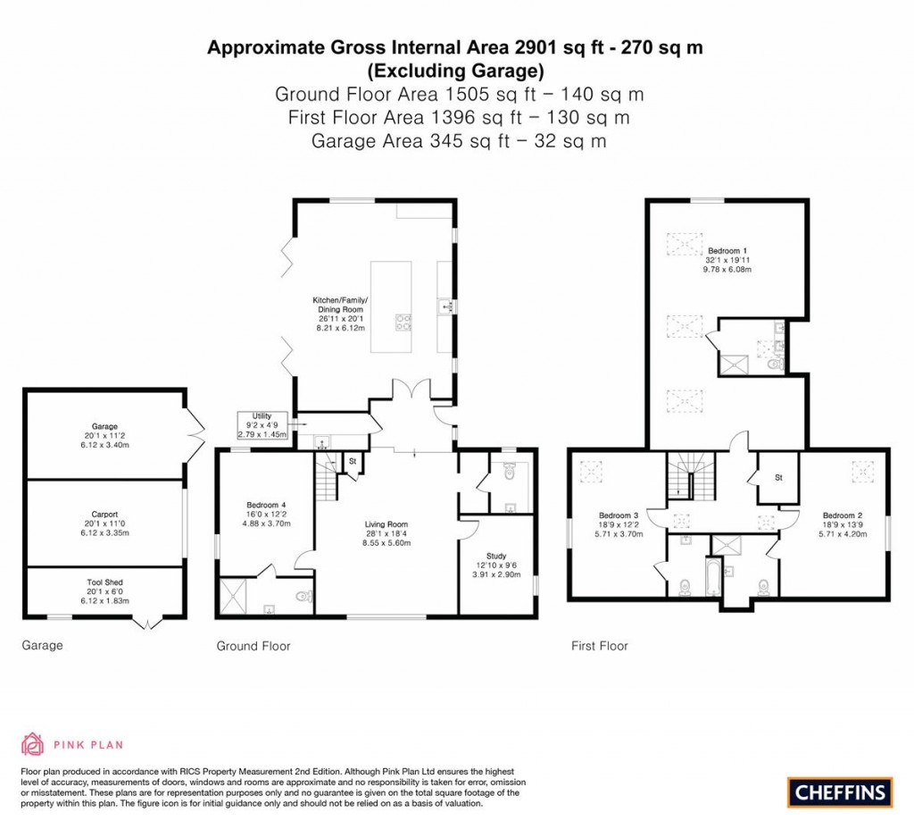 Floorplans For Taylors Close, Caxton, Cambridge