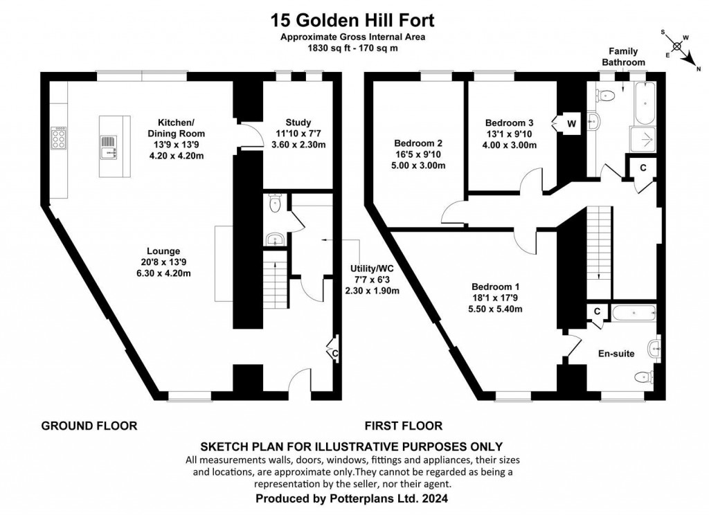 Floorplans For Golden Hill Fort, Freshwater