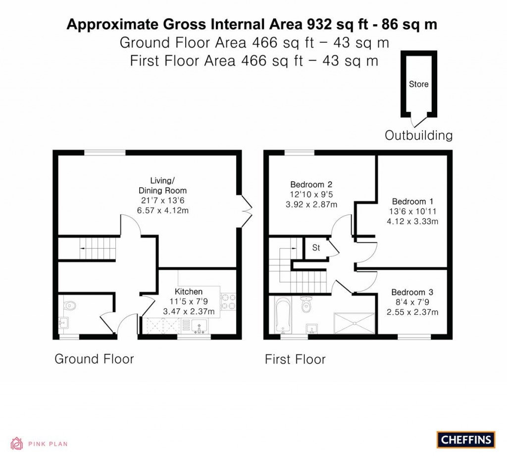 Floorplans For Trevone Place, Cambridge