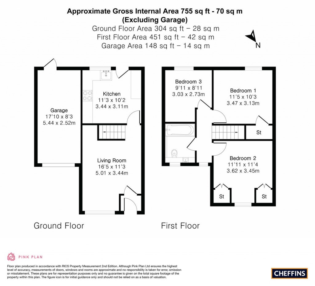 Floorplans For 107, Henley Way, Ely, Cambridgeshire, CB7 4YH