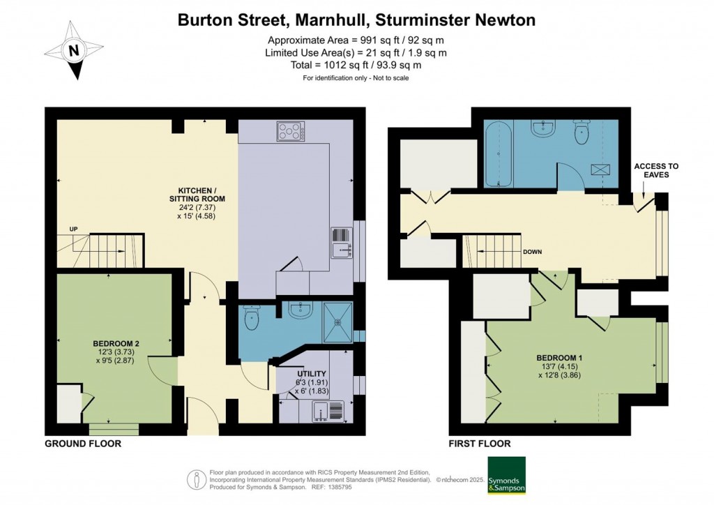 Floorplans For Burton Street, Marnhull, Sturminster Newton