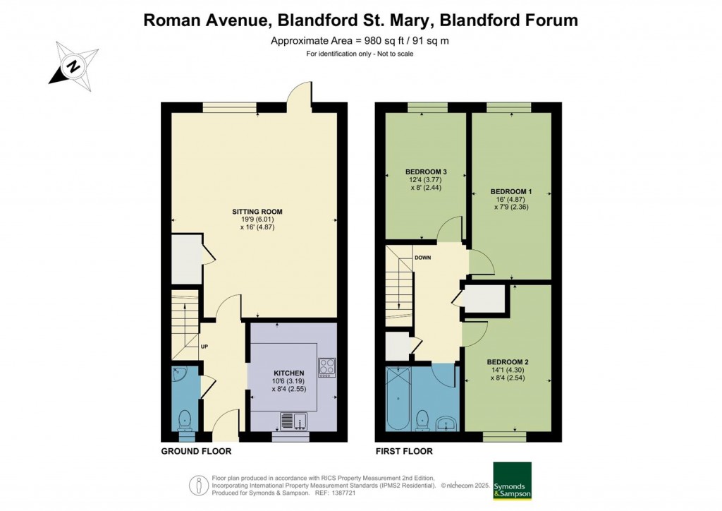 Floorplans For Roman Avenue, Blandford St. Mary, Blandford Forum