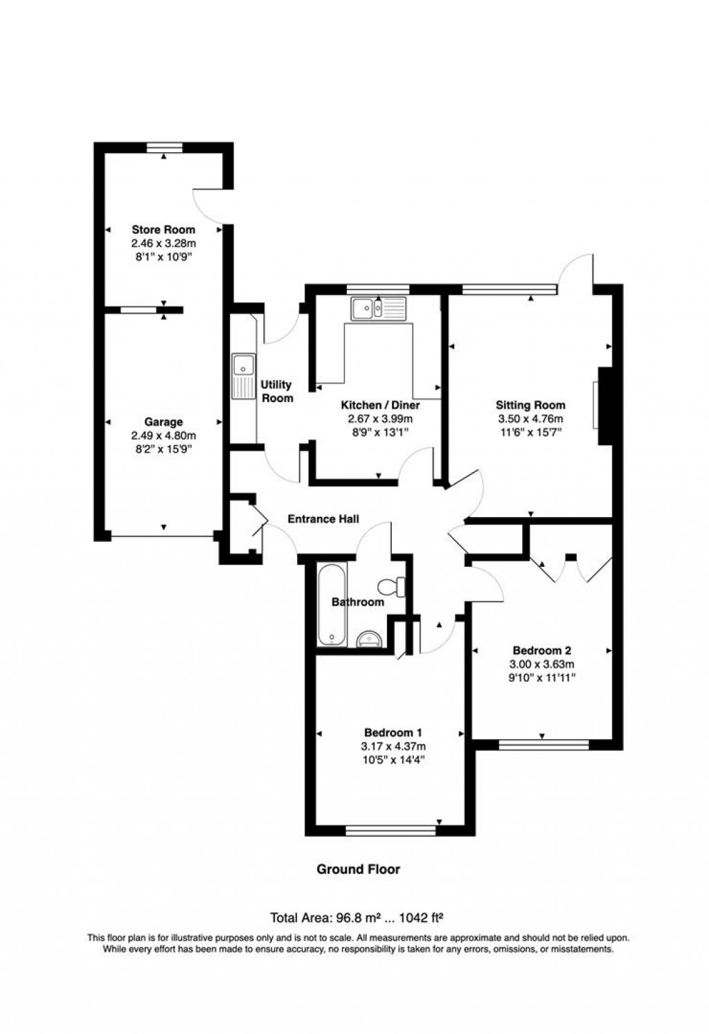 Floorplans For 41 Slade Close, Ottery St. Mary