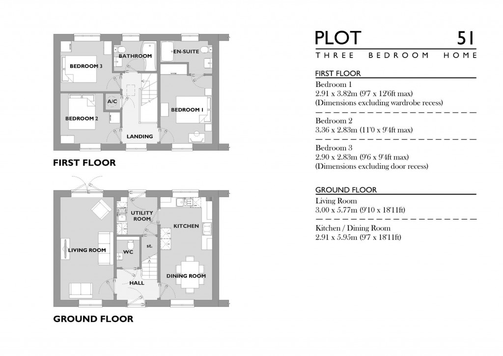 Floorplans For Durbeyfield Park, Marnhull