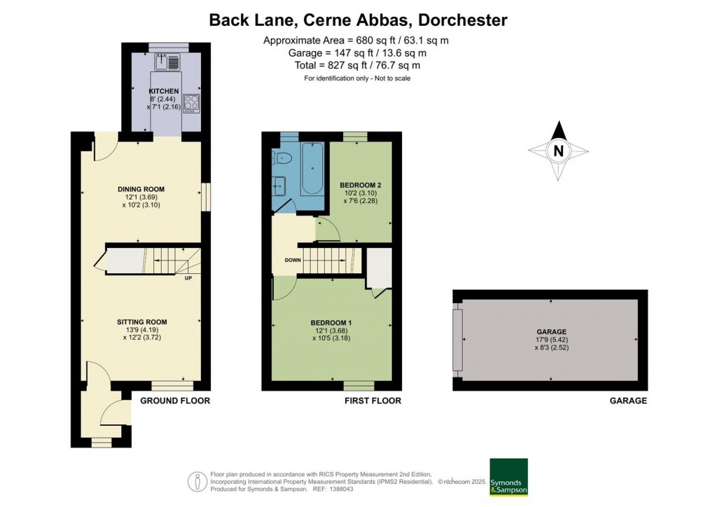 Floorplans For Back Lane, Cerne Abbas, Dorchester
