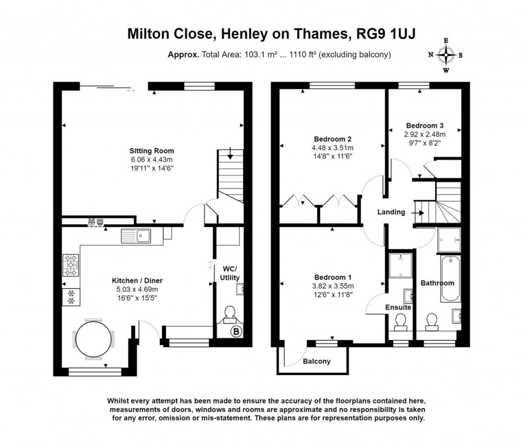 Floorplans For Milton Close, Henley-On-Thames