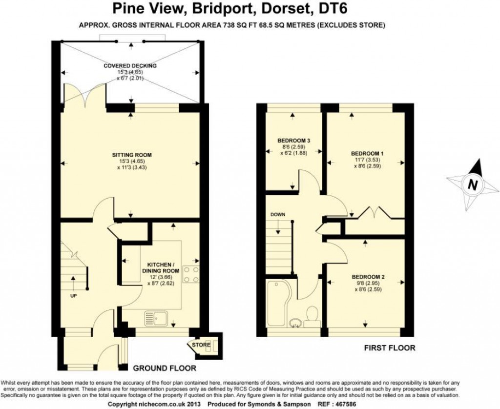 Floorplans For Pine View, Bridport, Dorset