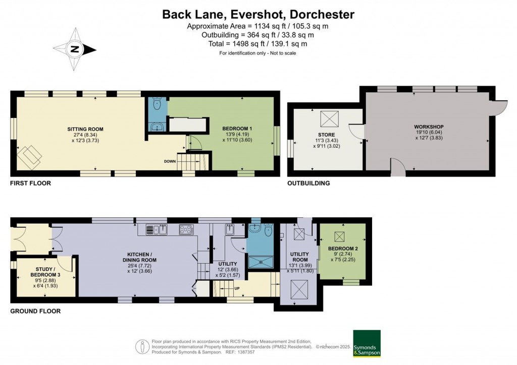 Floorplans For Back Lane, Evershot, Dorchester
