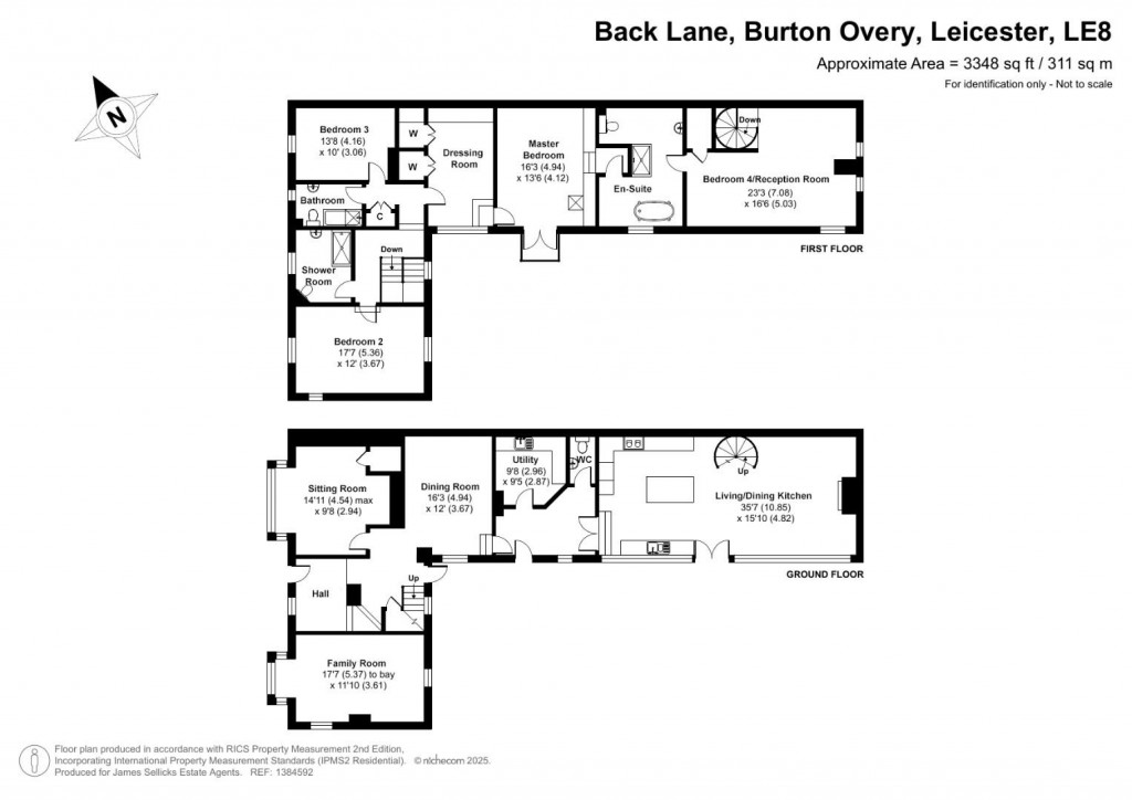 Floorplans For Back Lane, Burton Overy, Leicestershire