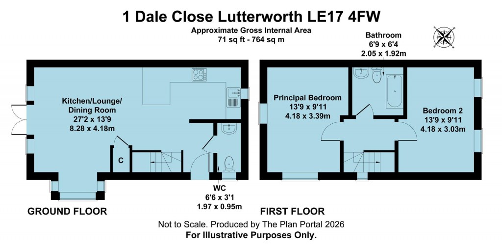Floorplans For Dale Close, Lutterworth