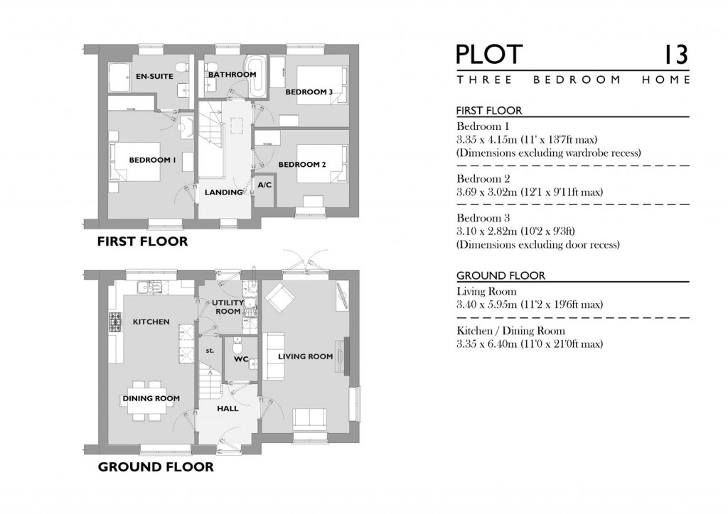 Floorplans For 12 Rosedale Square, Poundbury, Dorchester