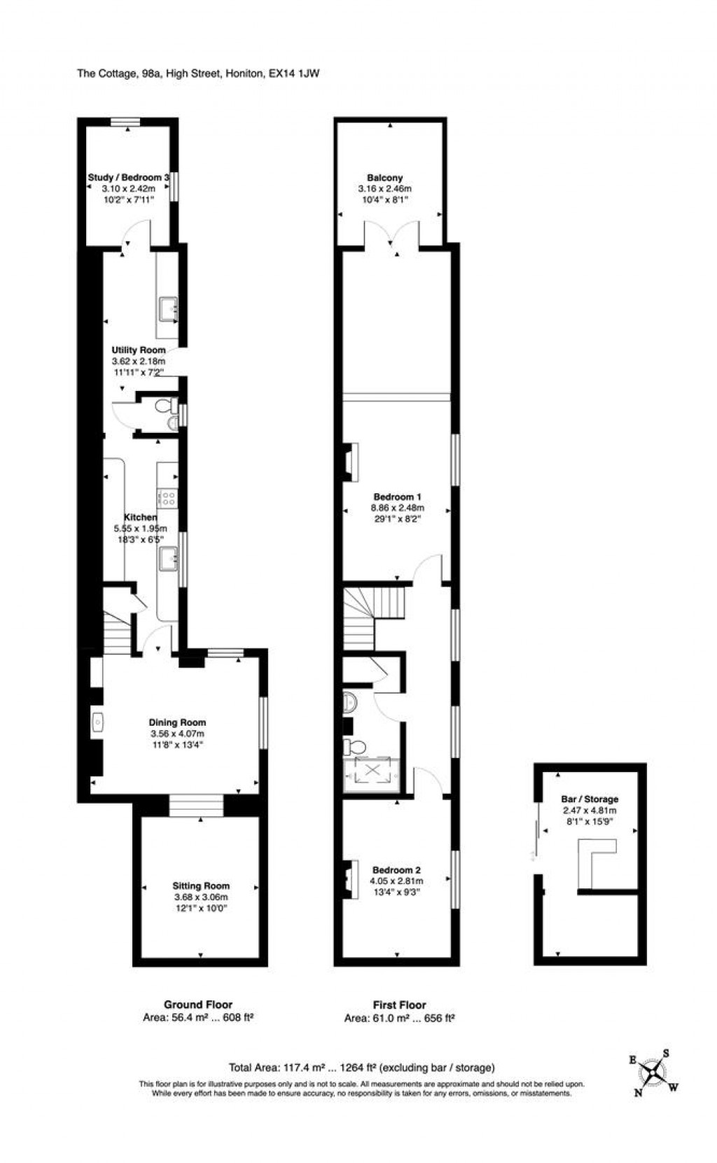 Floorplans For 98A High Street, Honiton