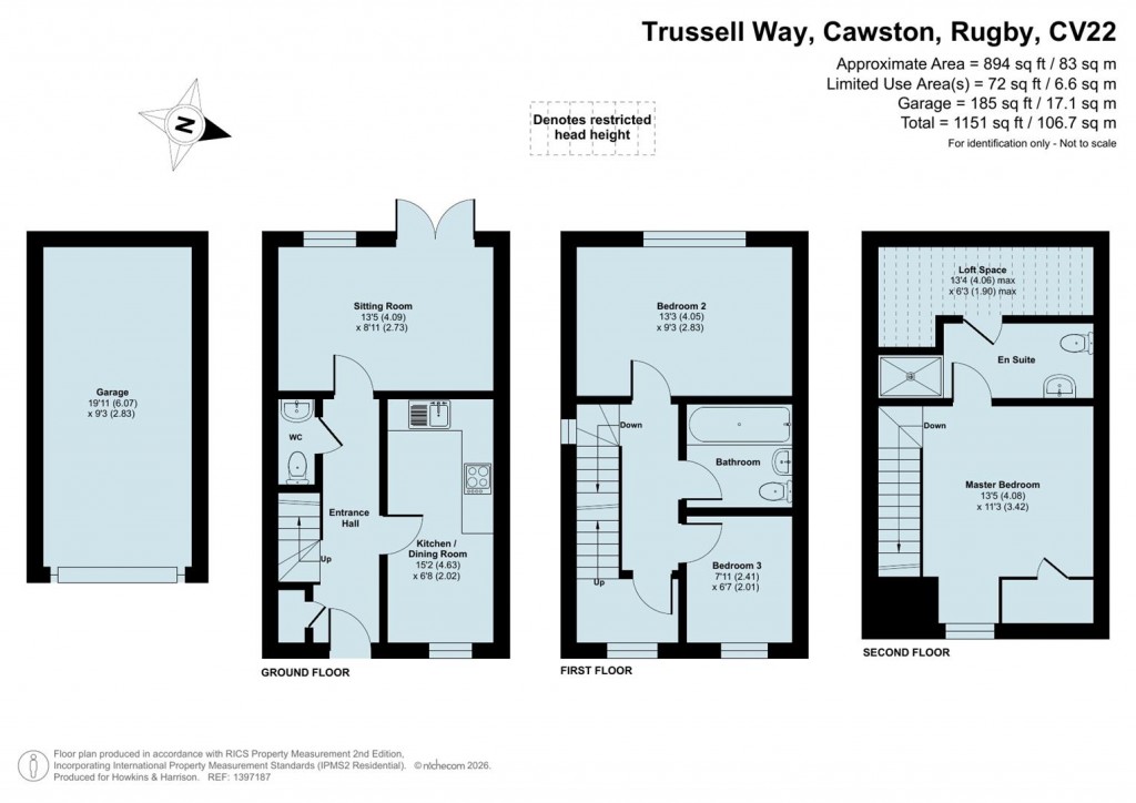 Floorplans For Trussell Way, Cawston, Rugby, CV22
