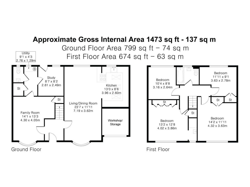 Floorplans For Winstanley Road, Saffron Walden