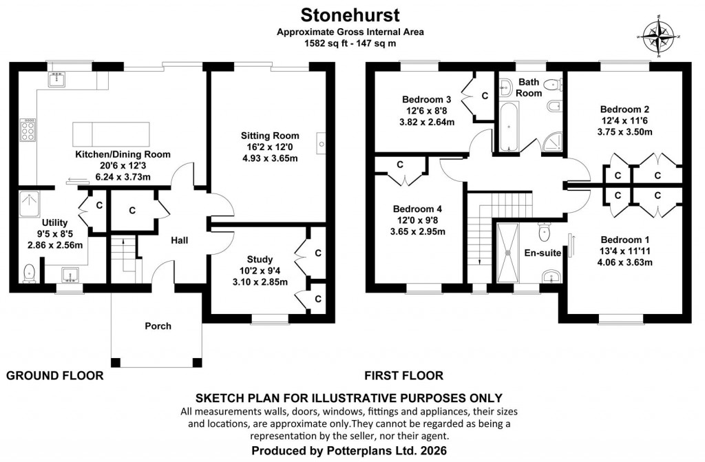 Floorplans For Northwood, Nr Cowes, Isle of Wight