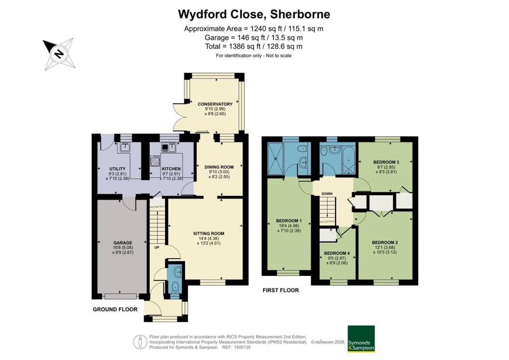 Floorplans For Wydford Close, Sherborne, Dorset