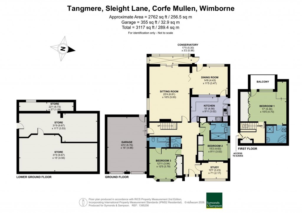 Floorplans For Sleight Lane, Corfe Mullen, Wimborne