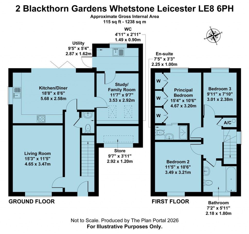Floorplans For Blackthorn Gardens, Whetstone, Leicester, LE8