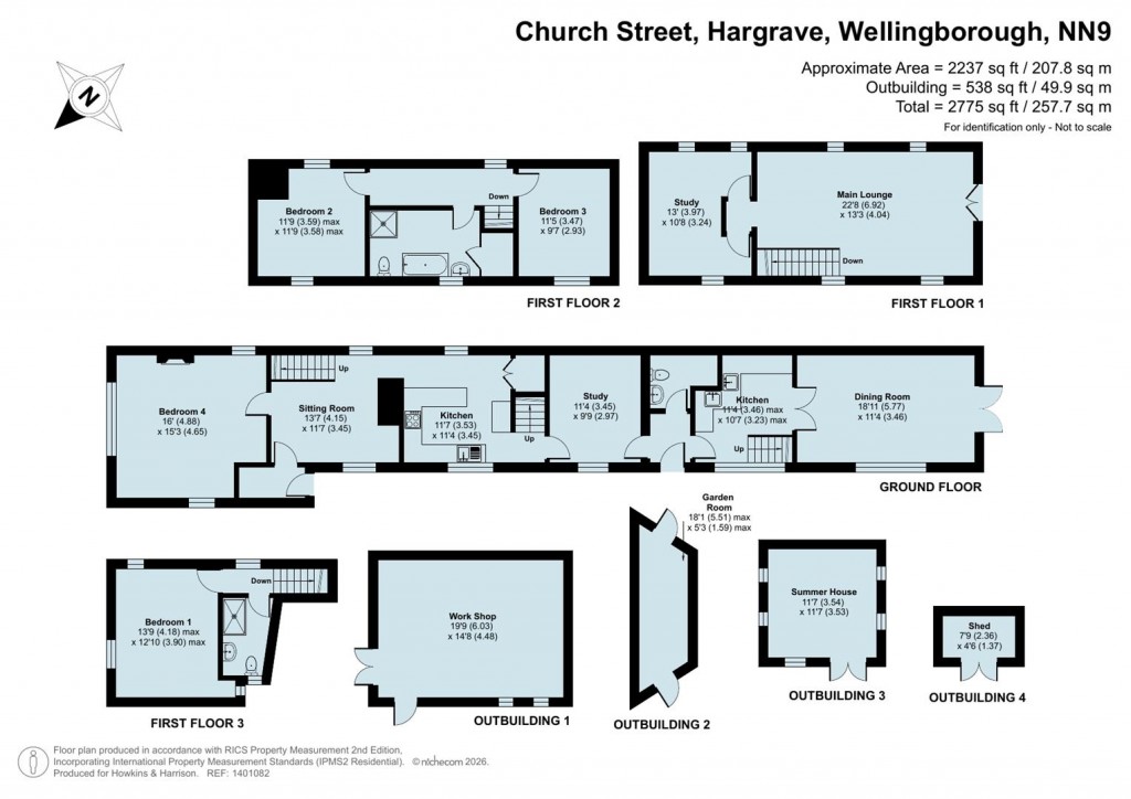 Floorplans For Church Street, Hargrave, Wellingborough, NN9