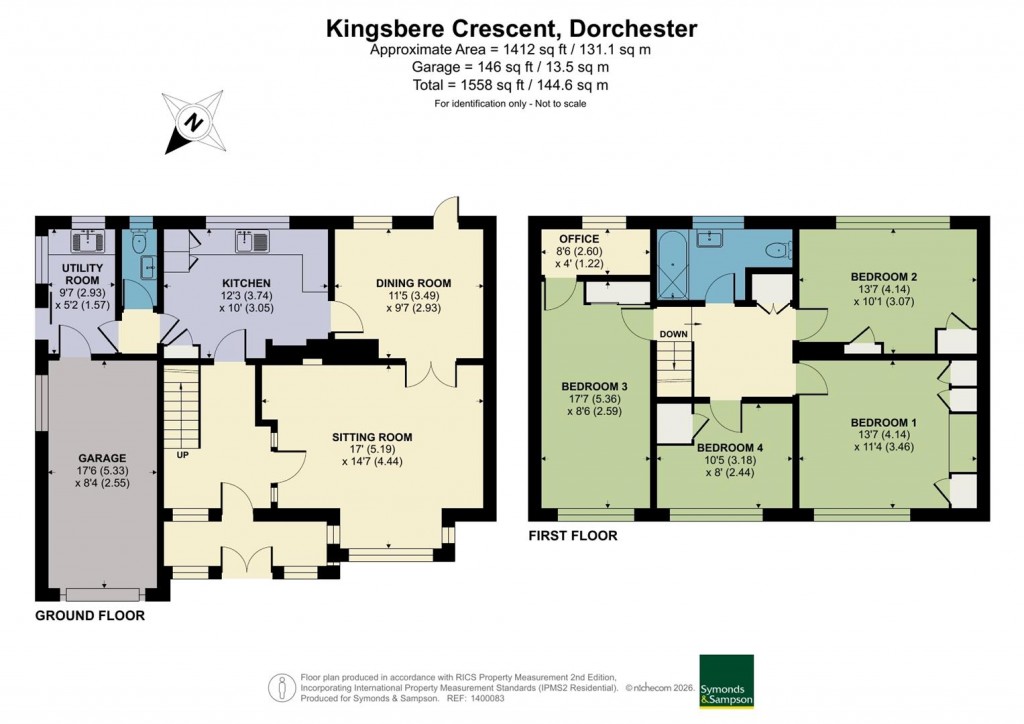 Floorplans For Kingsbere Crescent, Dorchester, Dorset