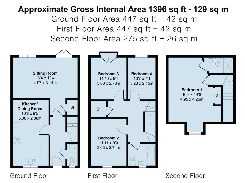 Floorplans For Whitby Close, Monksmoor, Daventry, NN11