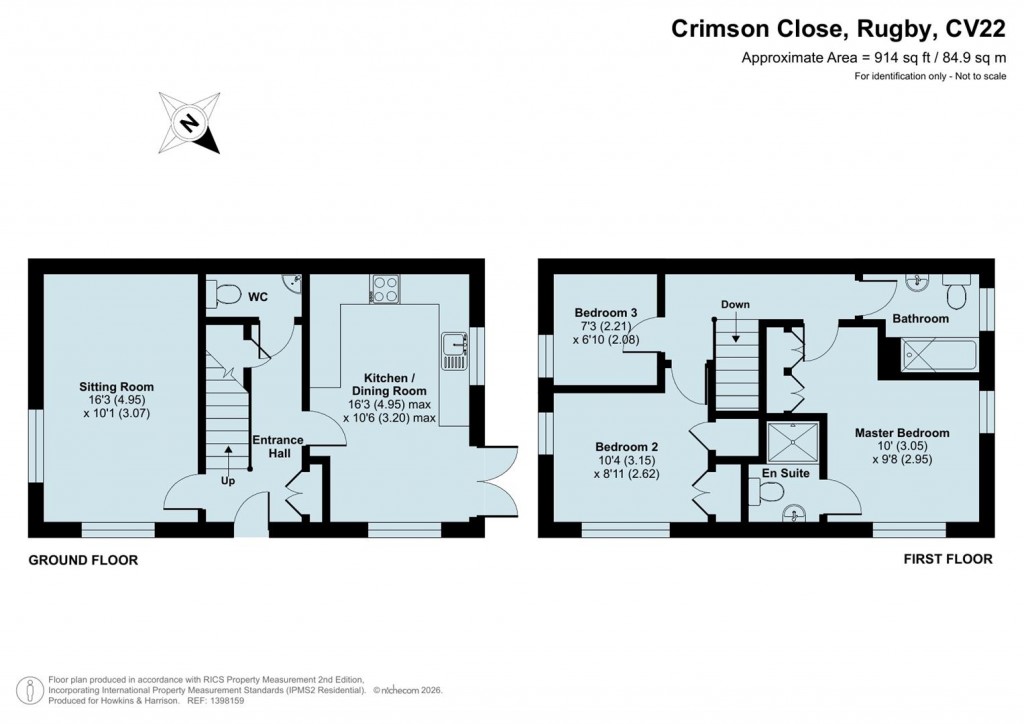 Floorplans For Crimson close, Rugby, CV22