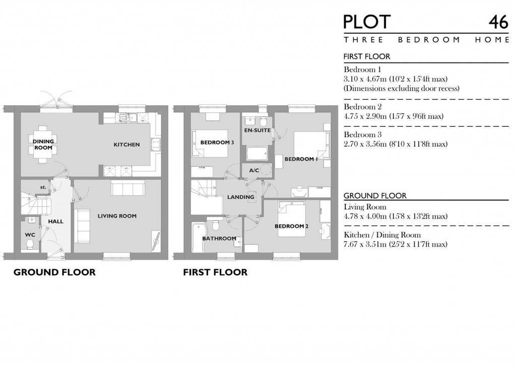Floorplans For Durbeyfield Park, Marnhull